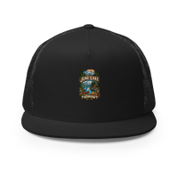 June Lake Cabin Enamel Camping Mug – Eastern Sierra Gift Trucker Hat product mockup 3