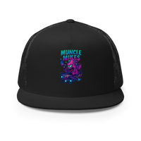 Muncle Mikes Hot Rod and Rat Rod Shirt Mayhem! Monster Rods! (005) Trucker Hat product mockup 3