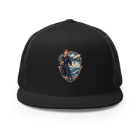 Vintage Aviation Pin-Up T-Shirt – Edition 39 Trucker Hat product mockup 3