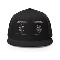 Requesting Orbital Distance Trucker Hat product mockup 3