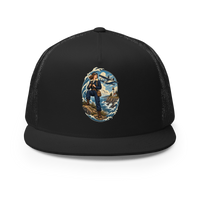 Seaplane Aviator and Lighthouse Trucker Hat product mockup 3
