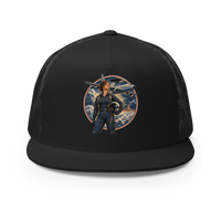 Vintage Aviation Pin-Up T-Shirt – Edition 34 Trucker Hat product mockup 3