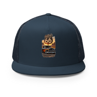 Route 66 Flame Cruiser Trucker Hat product mockup 2