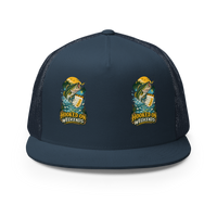 Hooked on Weekends Fishing Trucker Hat product mockup 2