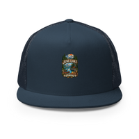 June Lake Cabin Enamel Camping Mug – Eastern Sierra Gift Trucker Hat product mockup 2