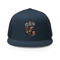 Last Tool Down First Story Told Trucker Hat product mockup 2