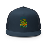 Muncle Mikes Hot Rod and Rat Rod Shirt Mayhem! Monster Rods! (004) Trucker Hat product mockup 2