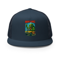 Muncle Mikes Hot Rod and Rat Rod Shirt Mayhem! Monster Rods! (003) Trucker Hat product mockup 2