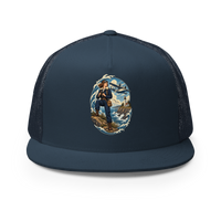 Seaplane Aviator and Lighthouse Trucker Hat product mockup 2