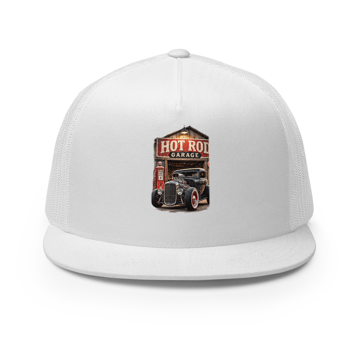 Hot Rod Garage Blown Coupe Trucker Hat product mockup
