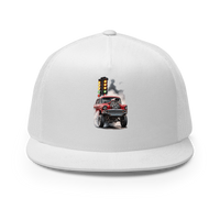 Red Gasser Launch Trucker Hat product mockup