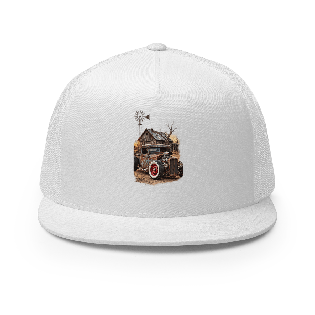 Rust and Thunder Rat Rod Pickup Trucker Hat product mockup