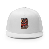 Barn Flag Red Hot Rod Pickup Trucker Hat product mockup