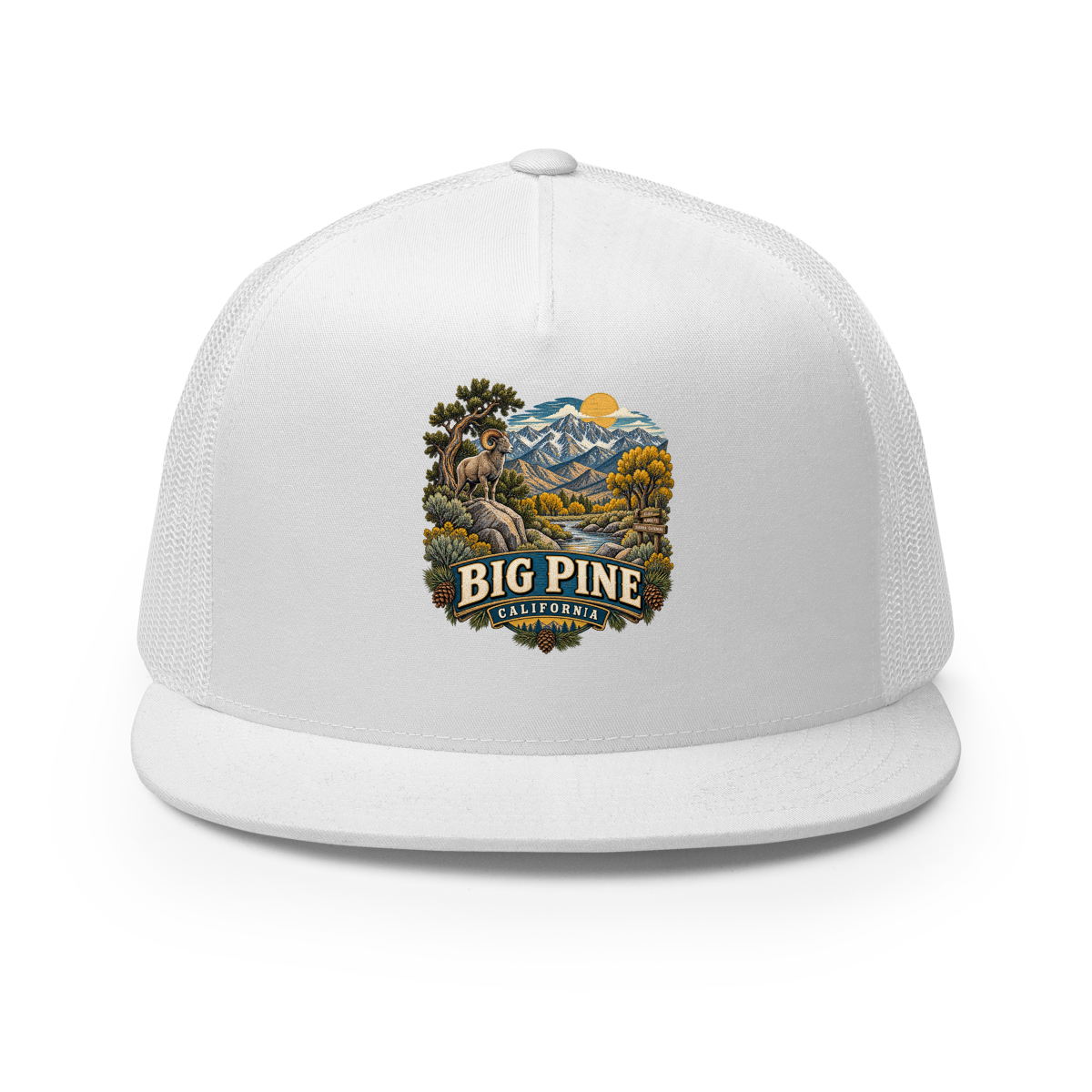 Big Pine California Trucker Hat product mockup
