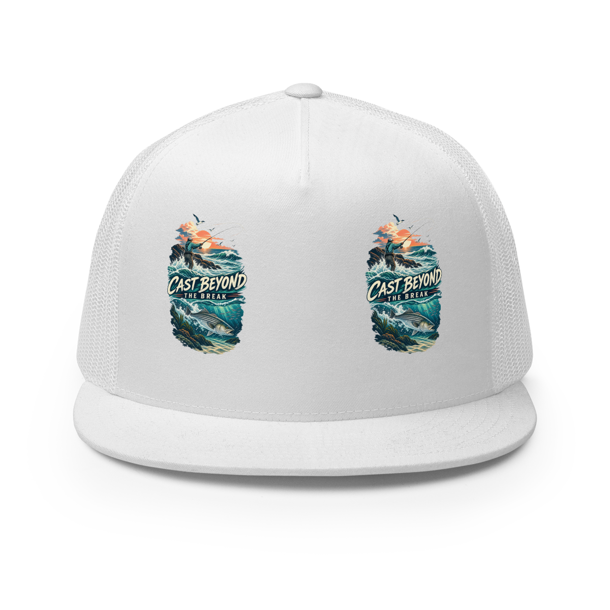 Cast Beyond the Break Trucker Hat product mockup