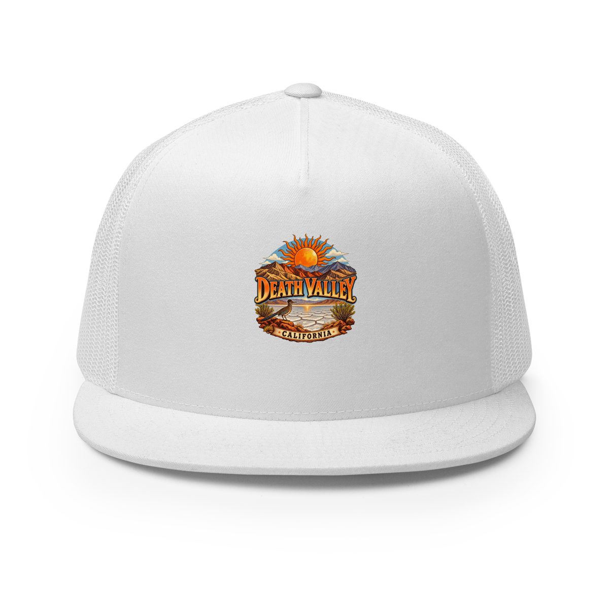 Death Valley Enamel Trucker Hat product mockup