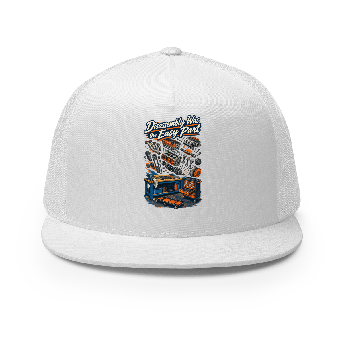 Disassembly Is the Easy Part Trucker Hat product mockup