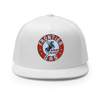 Frontier Gas Vintage Gas and Oil T-Shirt — Muncle Mikes Trucker Hat product mockup