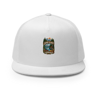 June Lake Cabin Enamel Camping Mug – Eastern Sierra Gift Trucker Hat product mockup