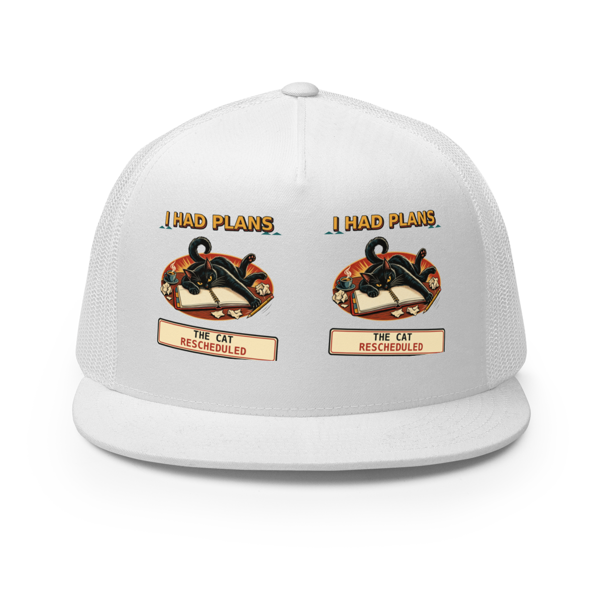 I Had Plans, the Cat Rescheduled Trucker Hat product mockup