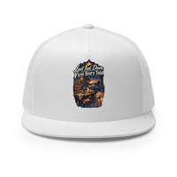 Last Tool Down First Story Told Trucker Hat product mockup