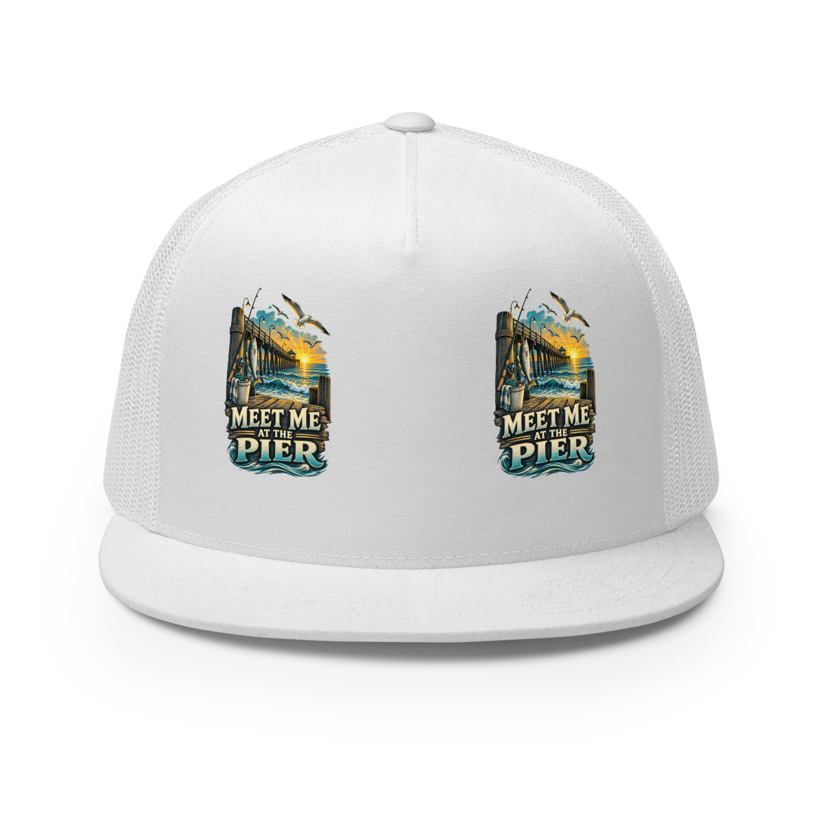 Meet Me at the Pier Trucker Hat product mockup