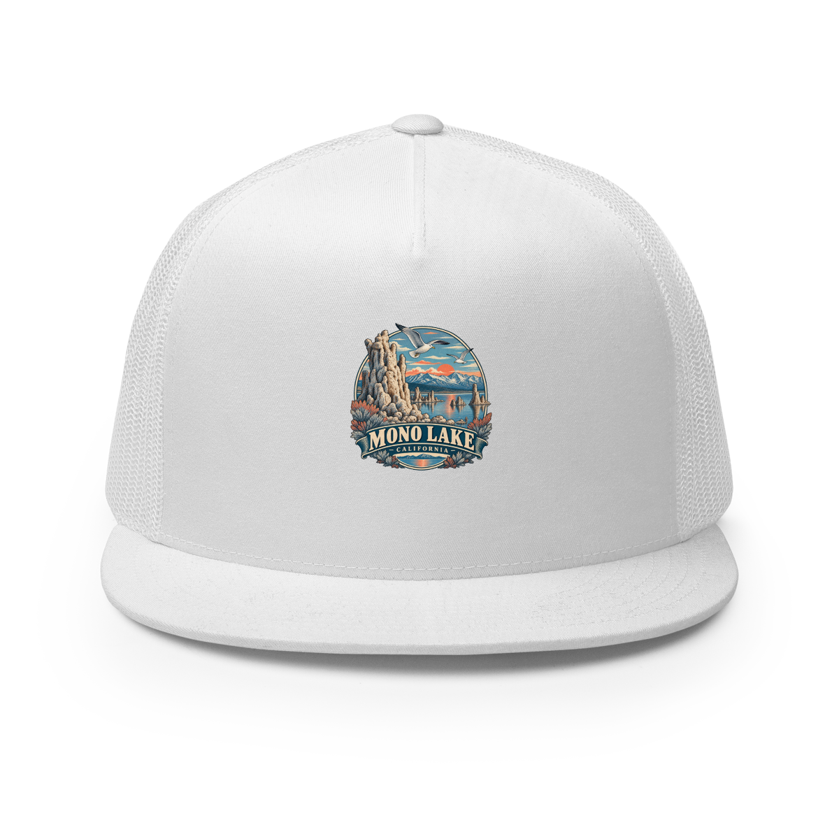 Mono Lake Tufa Enamel Trucker Hat product mockup