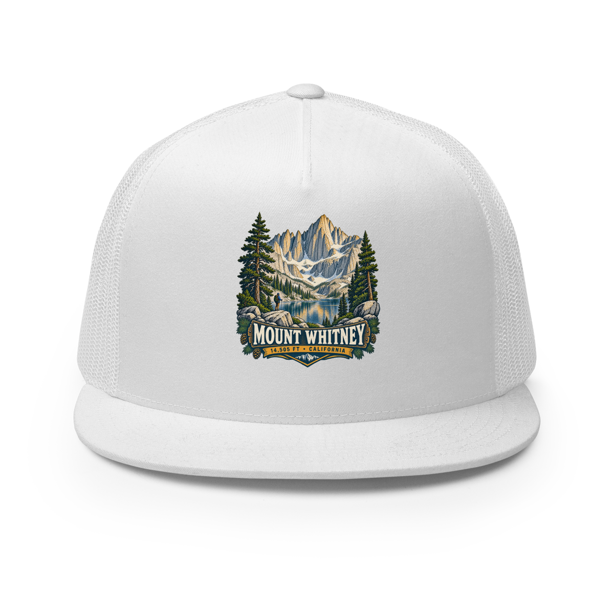 Mount Whitney California Trucker Hat product mockup