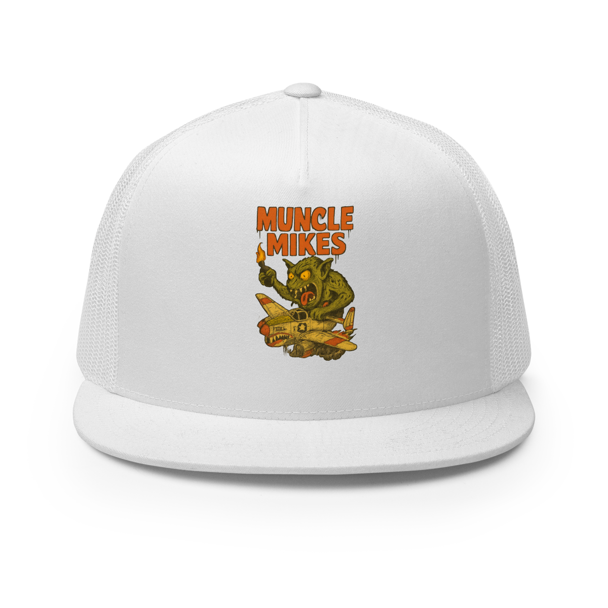 Monster Mugs 012 Hot Rod Coffee Mug — Muncle Mikes Trucker Hat product mockup