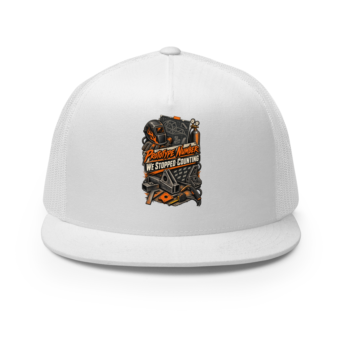 Prototype Number We Stopped Counting Trucker Hat product mockup