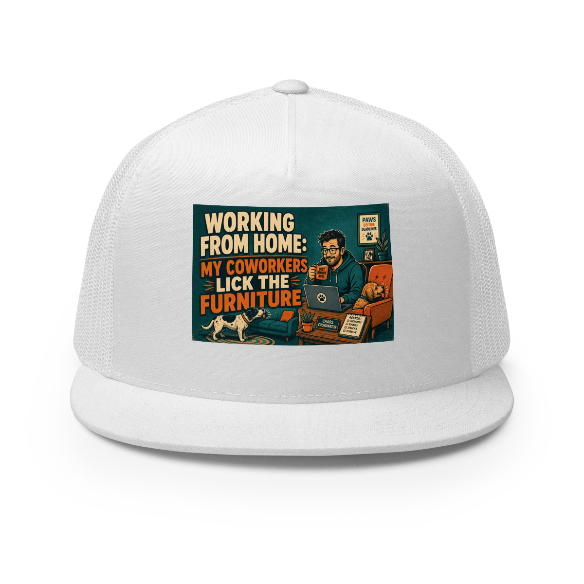 Remote Work Trucker Hat product mockup