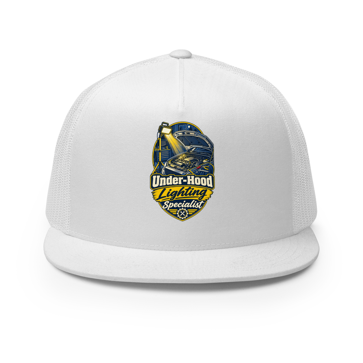 Under-Hood Lighting Specialist Trucker Hat product mockup