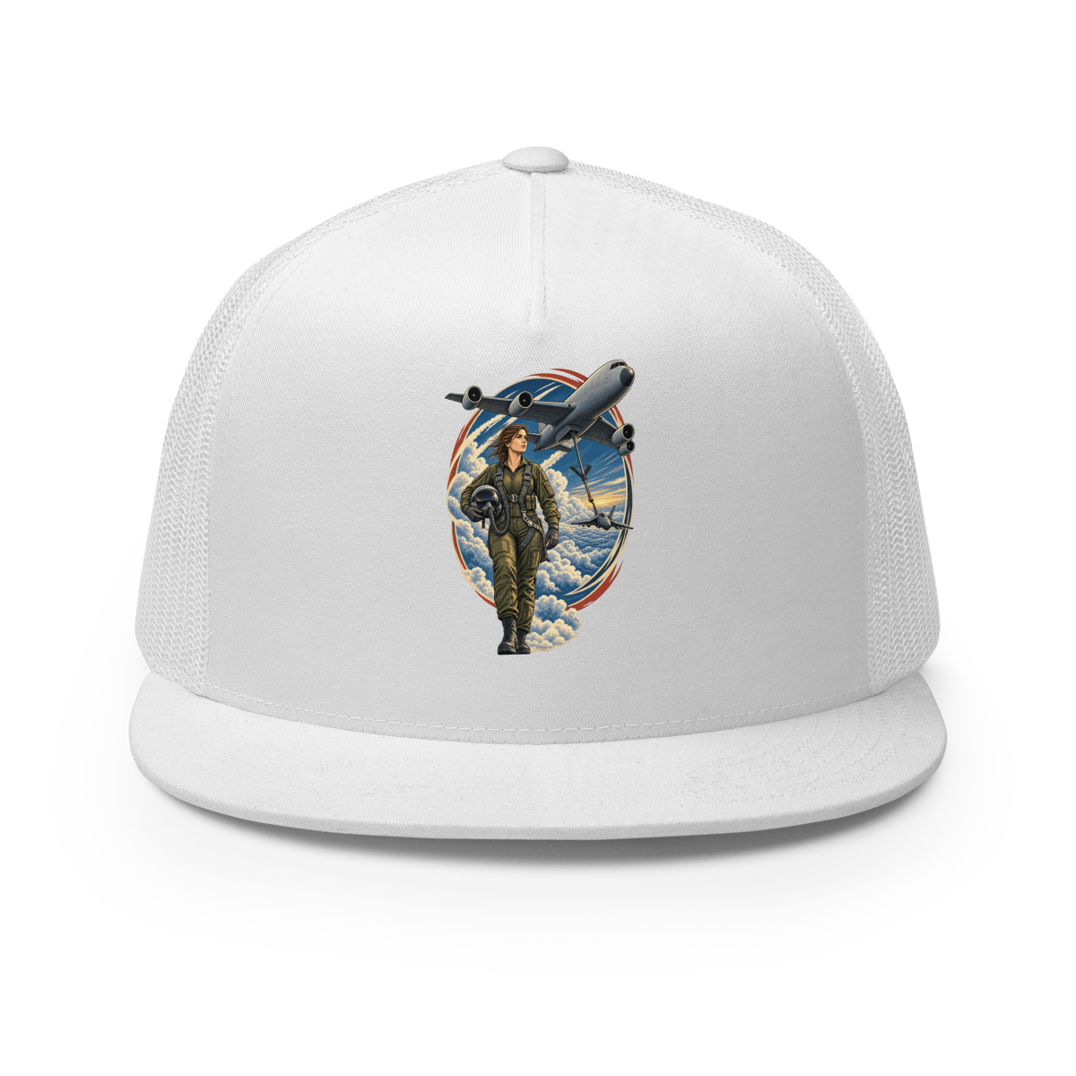Vintage Aviation Pin-Up T-Shirt – Edition 02 Trucker Hat product mockup