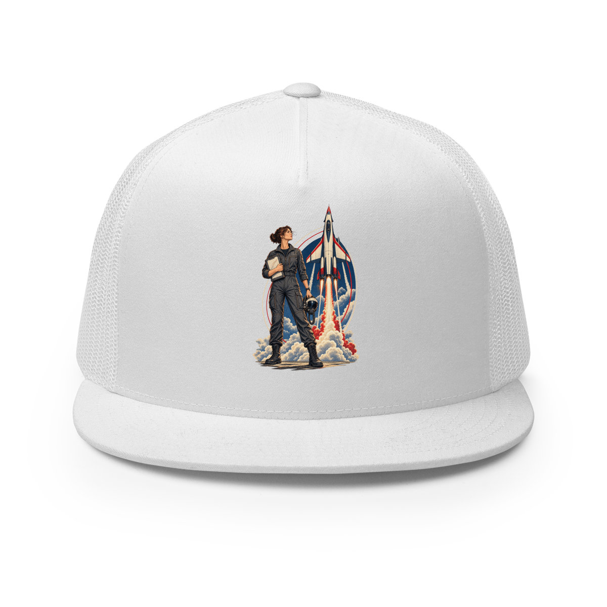 Vintage Aviation Pin-Up T-Shirt – Edition 10 Trucker Hat product mockup