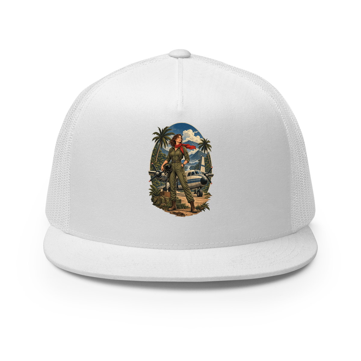 Vintage Aviation Pin-Up T-Shirt – Edition 09 Trucker Hat product mockup