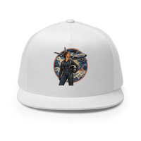 Vintage Aviation Pin-Up T-Shirt – Edition 34 Trucker Hat product mockup