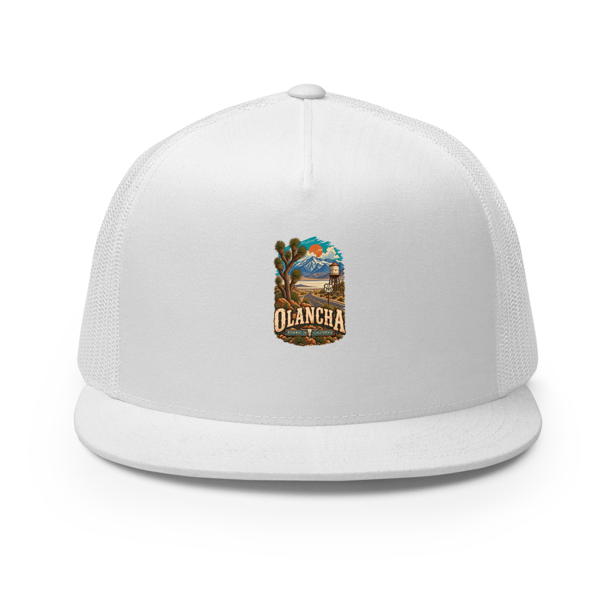 Olancha California Enamel Trucker Hat product mockup