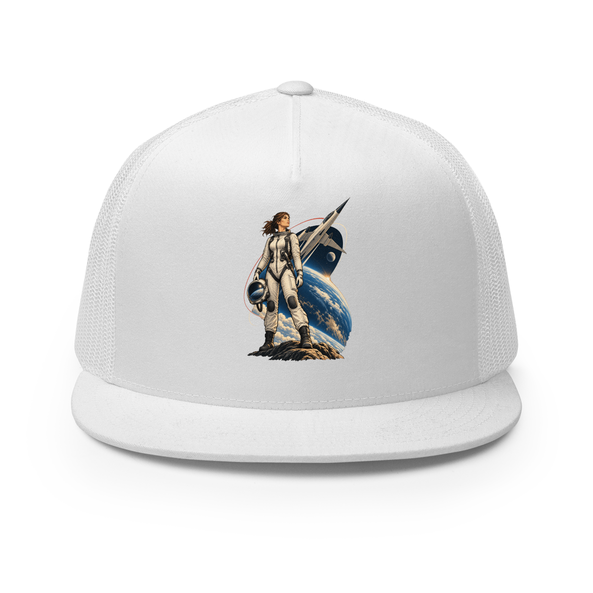 Vintage Aviation Pin-Up T-Shirt – Edition 41 Trucker Hat product mockup