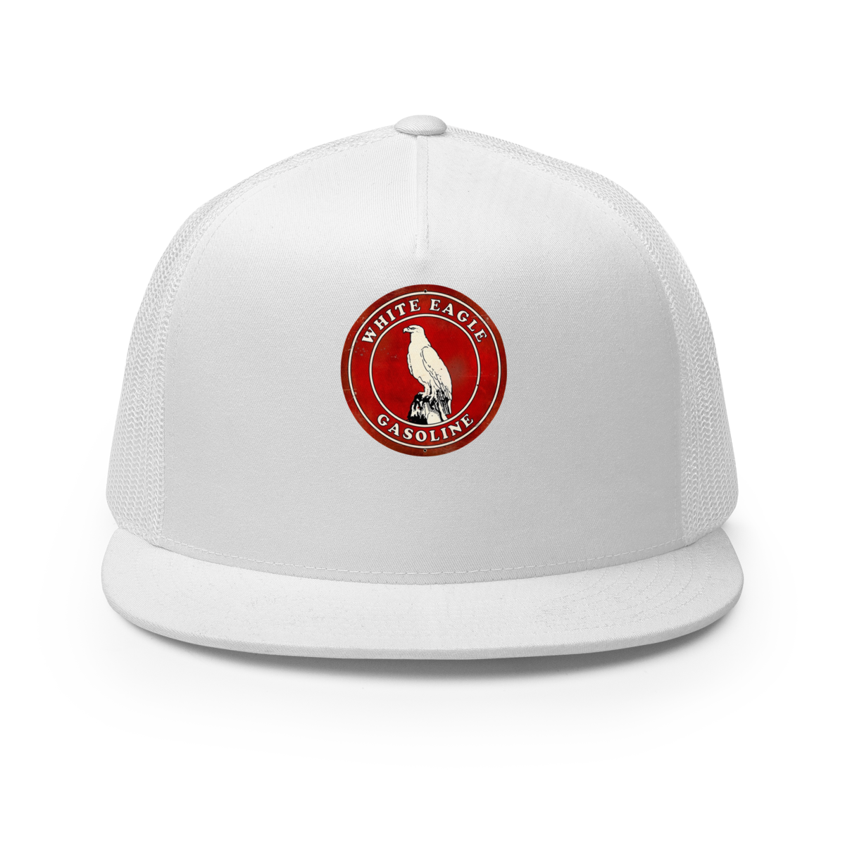 White Eagle Vintage Gas and Oil T-Shirt — Muncle Mikes Trucker Hat product mockup