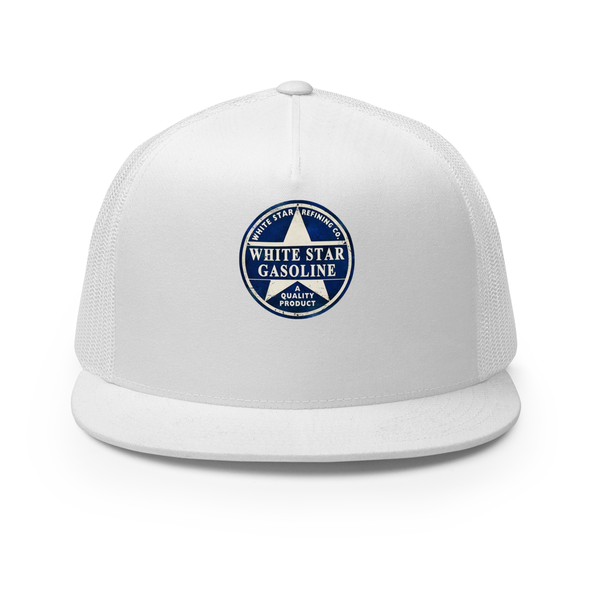 White Star Gasoline Vintage Gas and Oil T-Shirt — Muncle Mikes Trucker Hat product mockup
