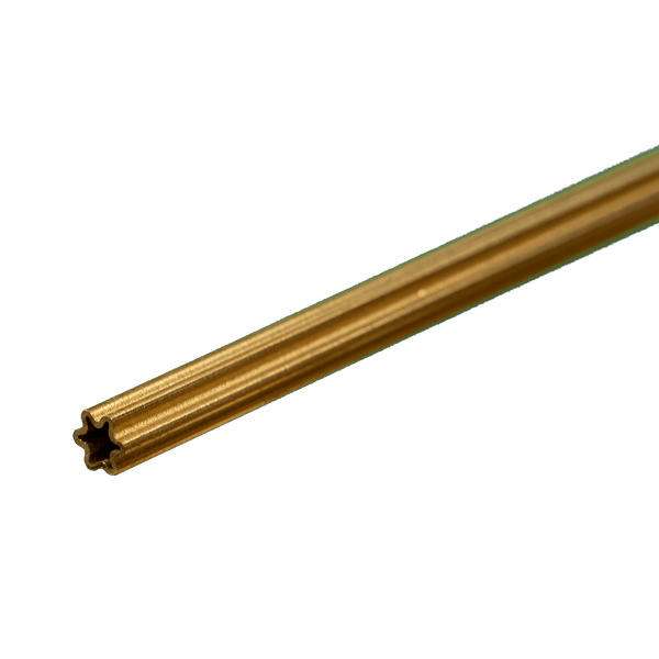 K&S 5088 Small Brass Star Tube – 12 in