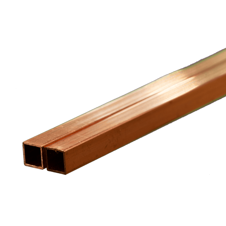 K&S 5091 actual Square Copper Tube: 3/16" OD x 0.014" Wall x 12" Long (2 Pieces)