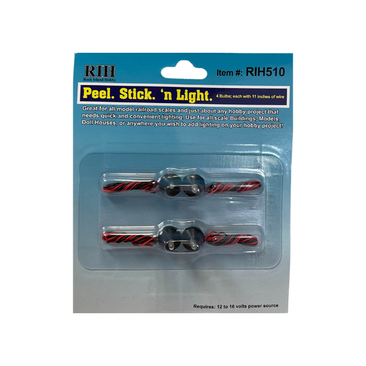 Rock Island Hobby RIH510 Peel Stick 'n light 4 pcs Bulb — exact Rock Island Hobby product image
