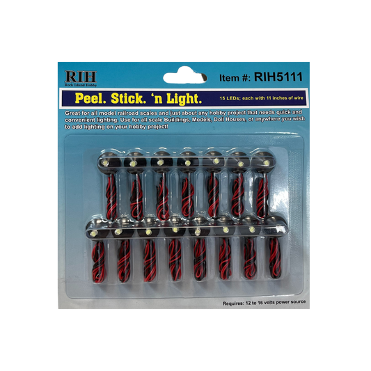 Rock Island Hobby RIH5111 Peel Stick 'n Light 15 pcs LED — exact product view
