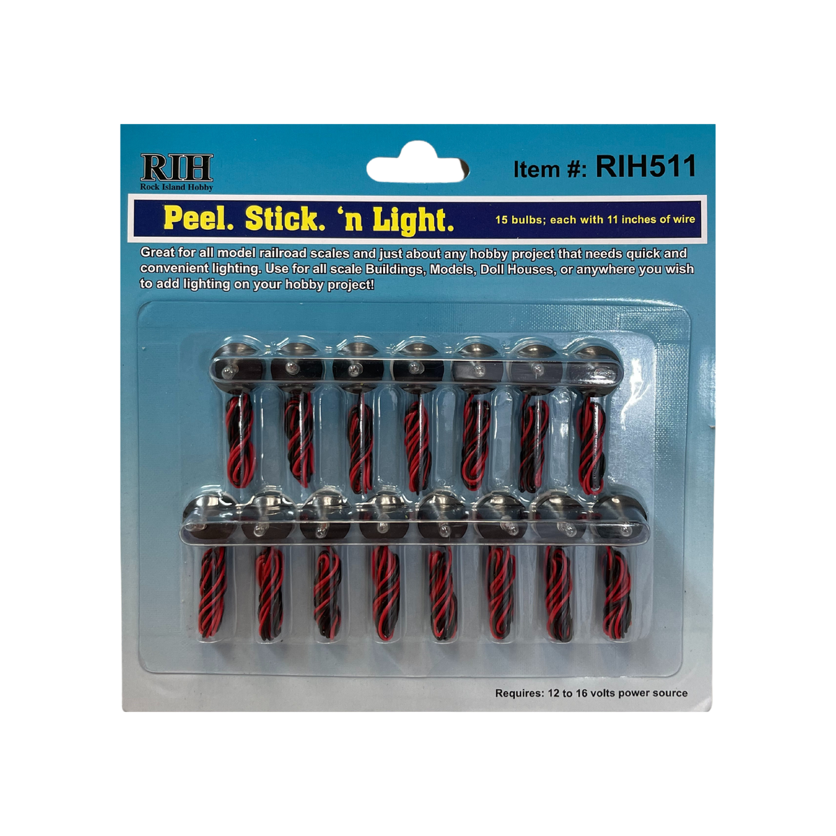 Rock Island Hobby 511 Peel Stick N Lights (15-Pack) — exact Rock Island Hobby product image