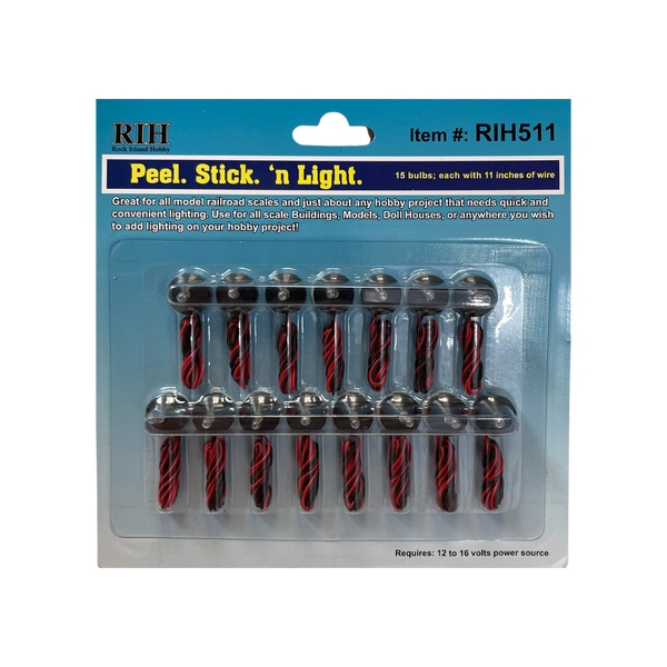 Rock Island Hobby 511 Peel Stick N Lights (15-Pack) — exact Rock Island Hobby product image