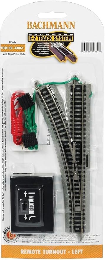 Bachmann 44861 N-scale left remote turnout with controller and wiring in package