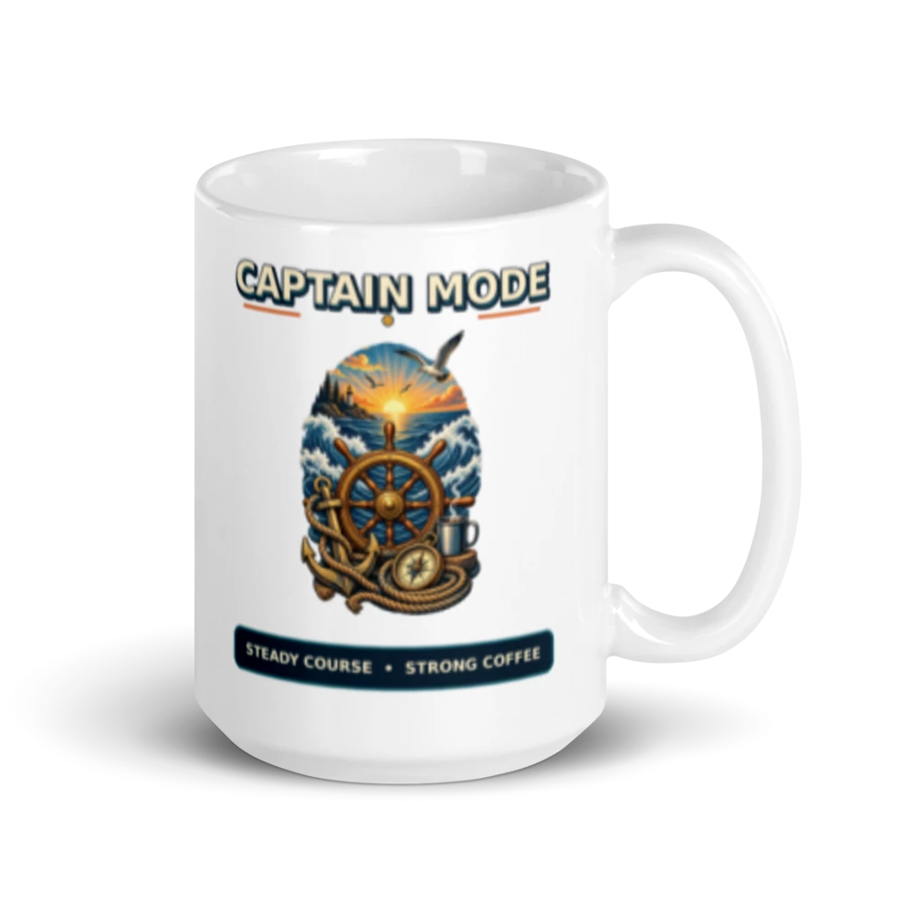 Captain Mode Steady Course Strong Coffee Mug product mockup
