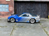Custom Hot Wheels - 1995 Mazda RX7 - Silve and Blue FALKEN Tires - Chrome Mag Wheels - Rubber Tires