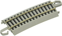 Bachmann 44532 detail of one HO half-section 22-inch-radius curved track from the four-pack